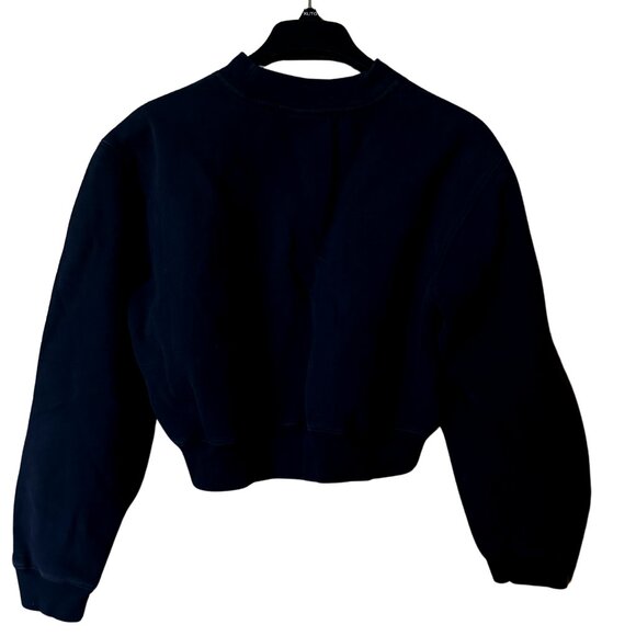 Aritzia Navy Blue Cropped Crewneck. - Picture 2 of 2